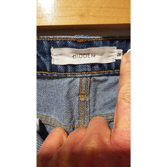 Hidden Jeans High Waist Crop Distressed Ankle Sz 28 Style HD 1150M-M - Picture 3 of 10
